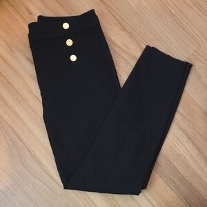 LOFT Black Sailor Work Pants with Gold Accents
